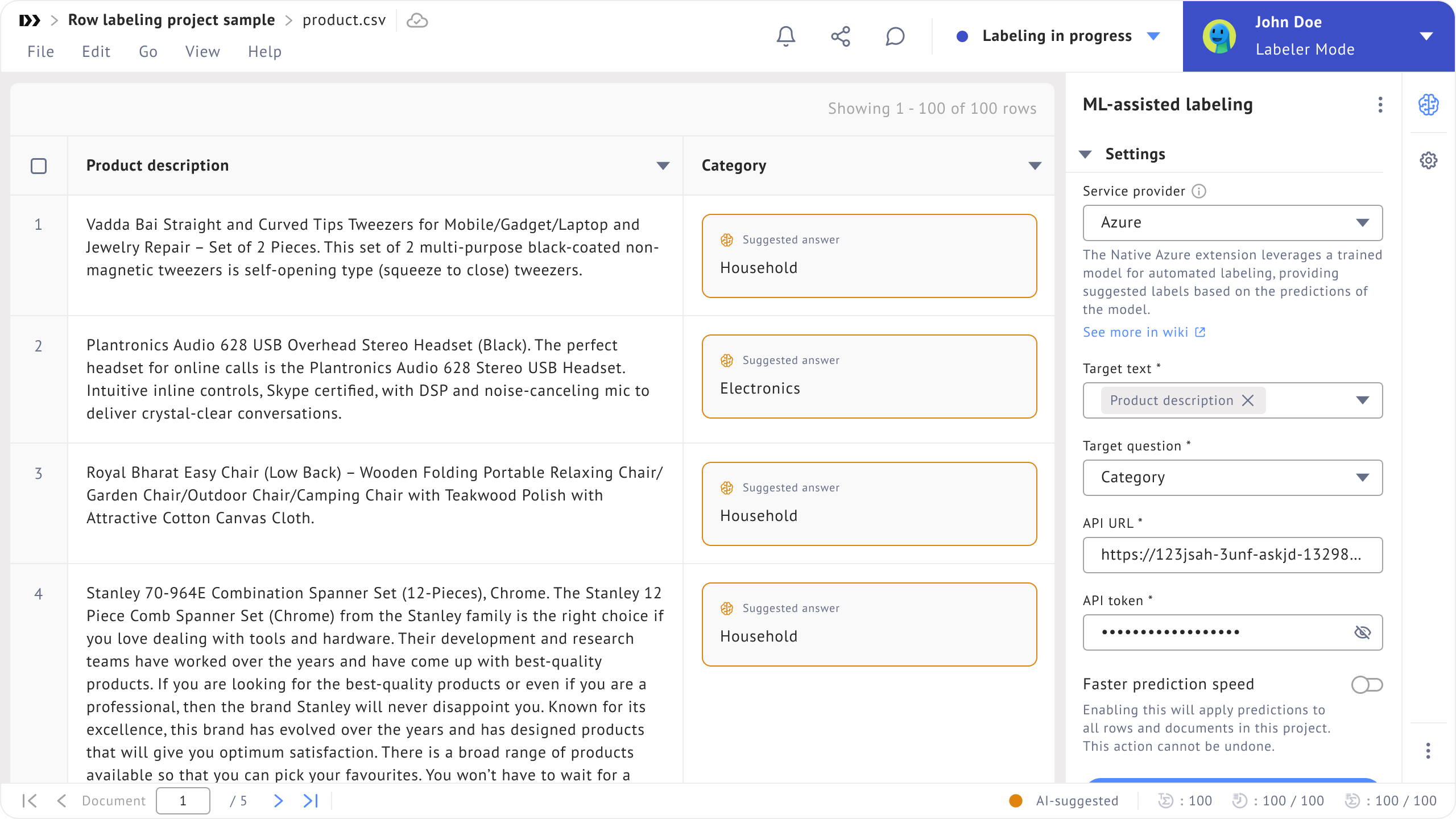Image of after configure Azure