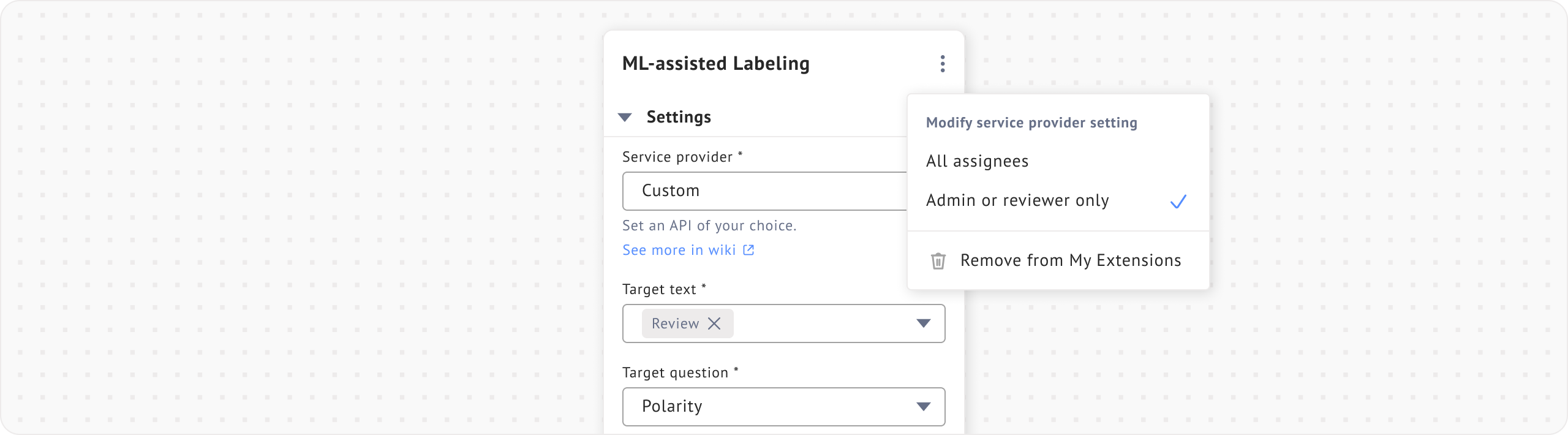 Image of Enabling Admin or Reviewer ML Assisted Labeling Settings to Labeler