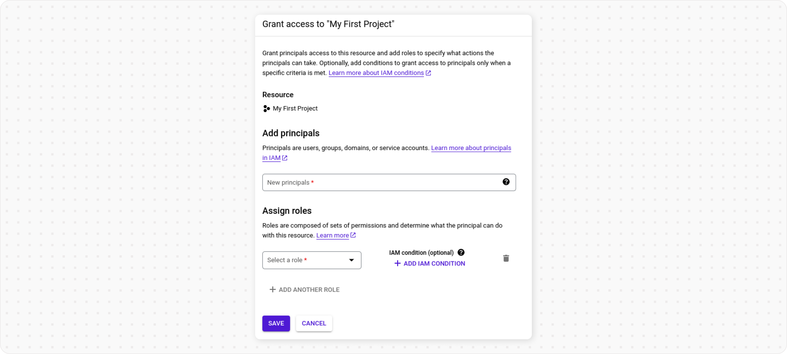 Image of Grant Access Menu